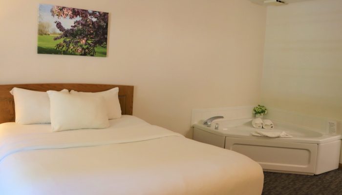 Brook Pointe Resort guest room interior with bed, seating area, and room furnishings